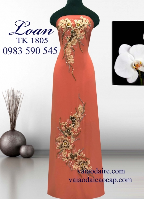 Vải áo dài kết hoa