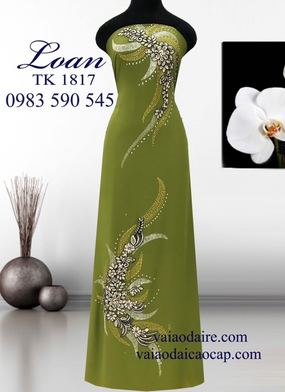 Vải áo dài kết hoa