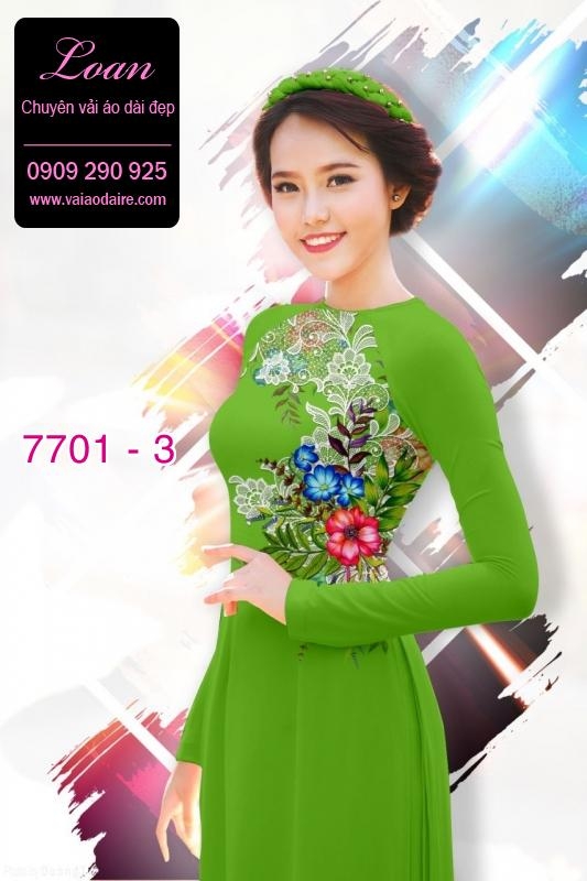 Vải áo dài hoa 3D