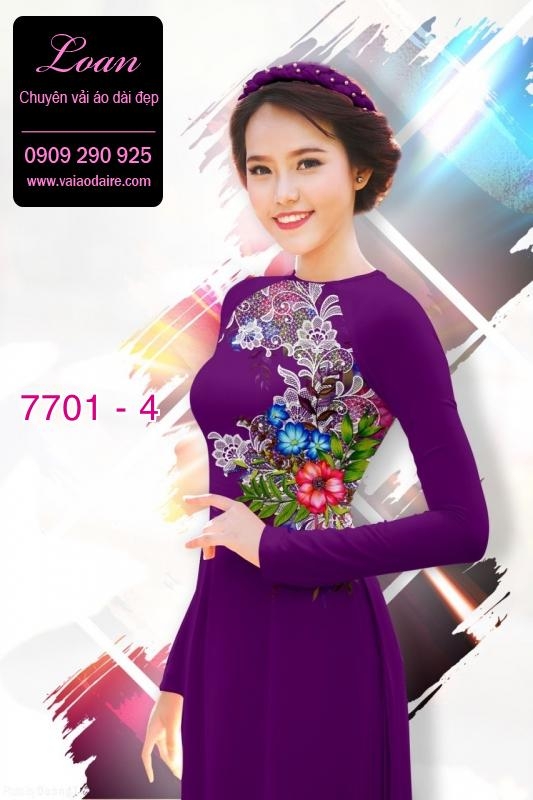 Vải áo dài hoa 3D