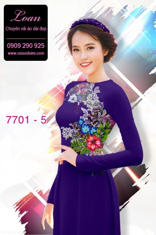 Vải áo dài hoa 3D