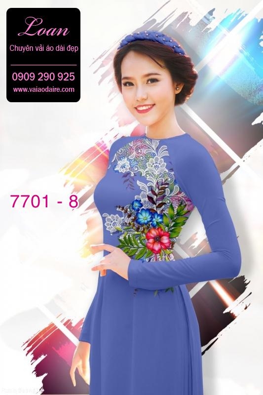 Vải áo dài hoa 3D