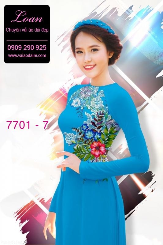 Vải áo dài hoa 3D