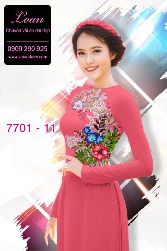 Vải áo dài hoa 3D