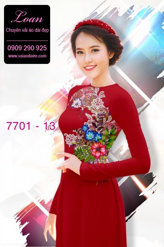 Vải áo dài hoa 3D