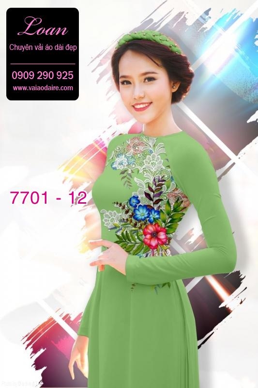 Vải áo dài hoa 3D