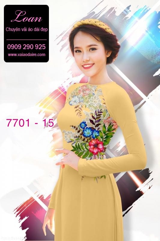 Vải áo dài hoa 3D