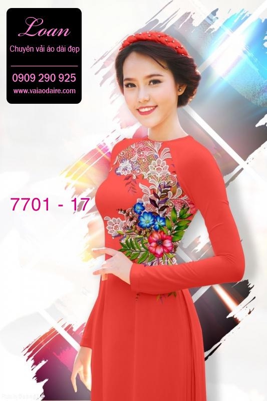 Vải áo dài hoa 3D