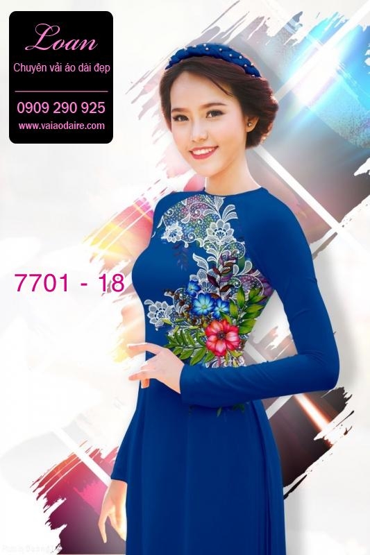 Vải áo dài hoa 3D