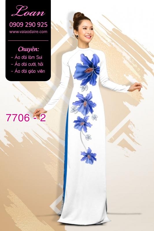 Vải áo dài hoa 3D