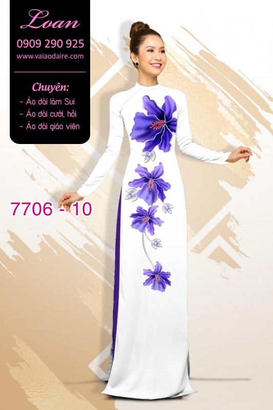 Vải áo dài hoa 3D