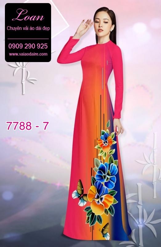 Vải áo dài hoa 3D