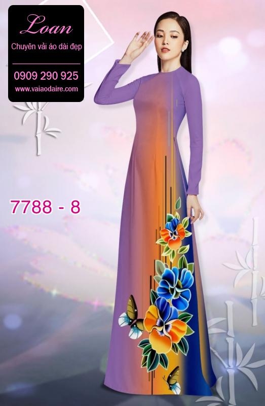 Vải áo dài hoa 3D
