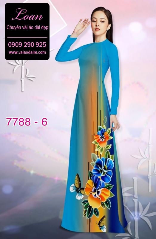 Vải áo dài hoa 3D