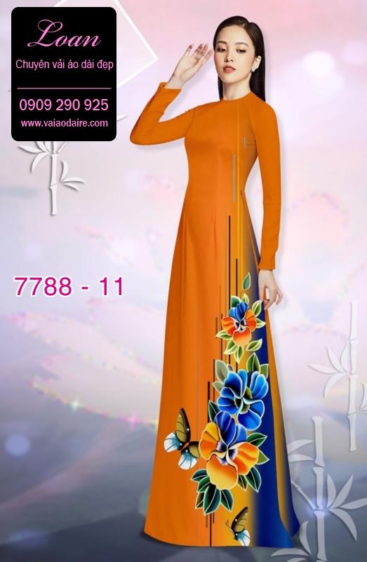 Vải áo dài hoa 3D