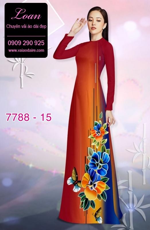 Vải áo dài hoa 3D