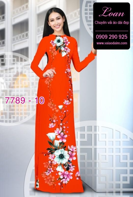 Vải áo dài hoa 3D