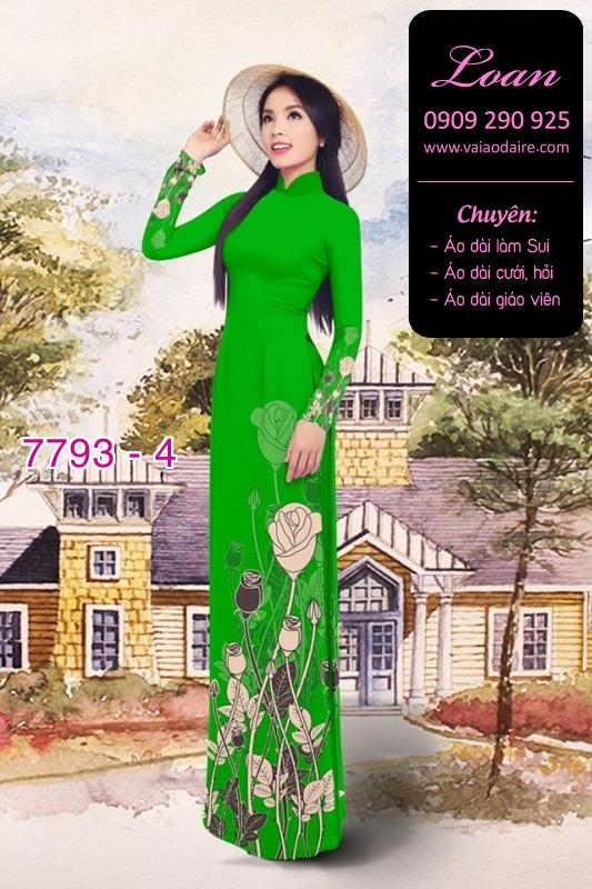 Vải áo dài hoa Hồng