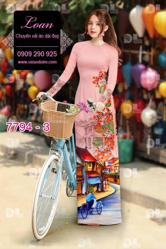 Vải áo dài phong cảnh