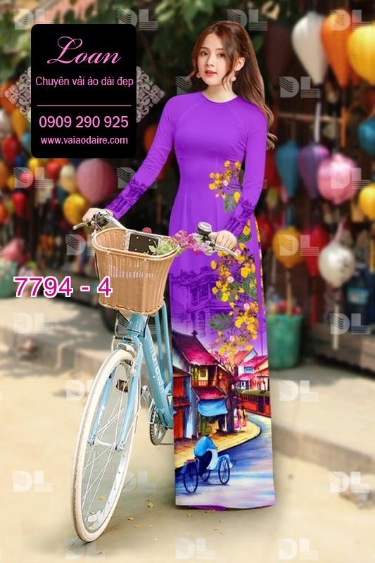 Vải áo dài phong cảnh