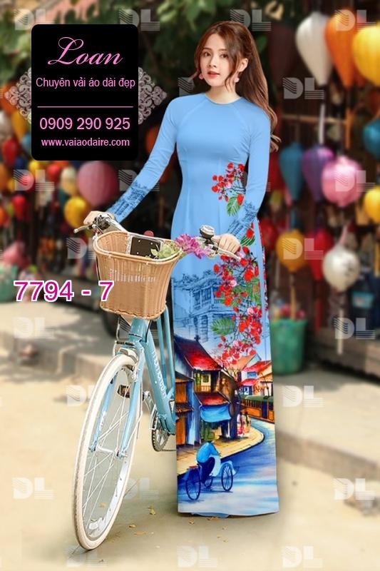 Vải áo dài phong cảnh