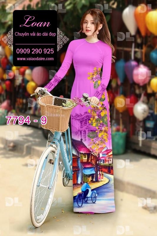 Vải áo dài phong cảnh