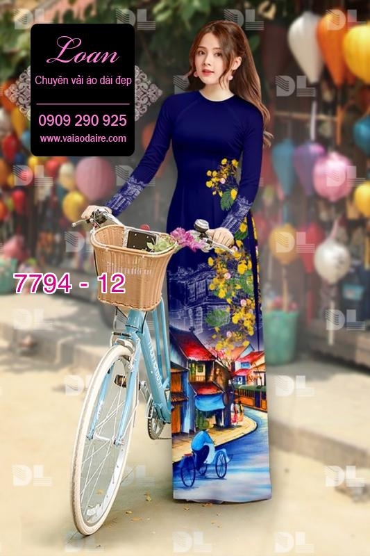 Vải áo dài phong cảnh
