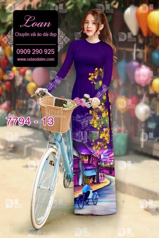 Vải áo dài phong cảnh
