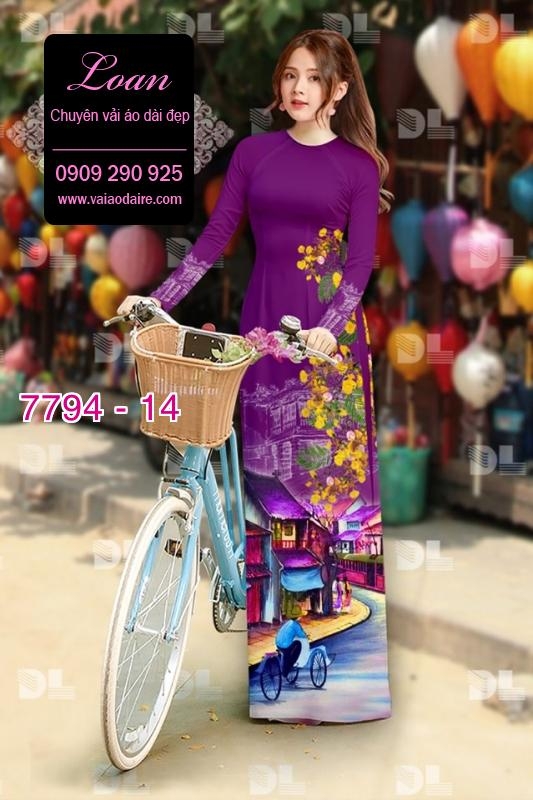Vải áo dài phong cảnh