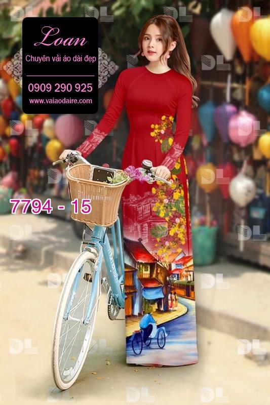 Vải áo dài phong cảnh