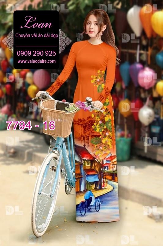 Vải áo dài phong cảnh