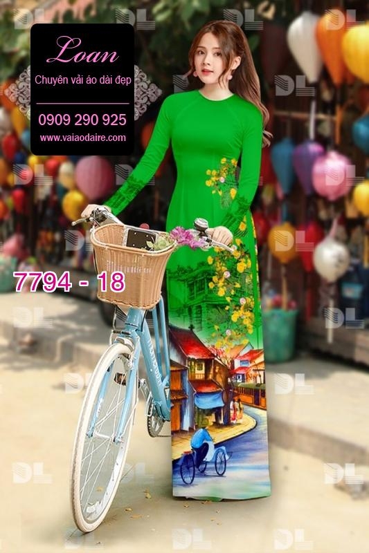 Vải áo dài phong cảnh