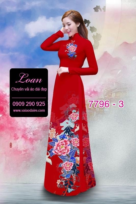 Vải áo dài hoa 3D