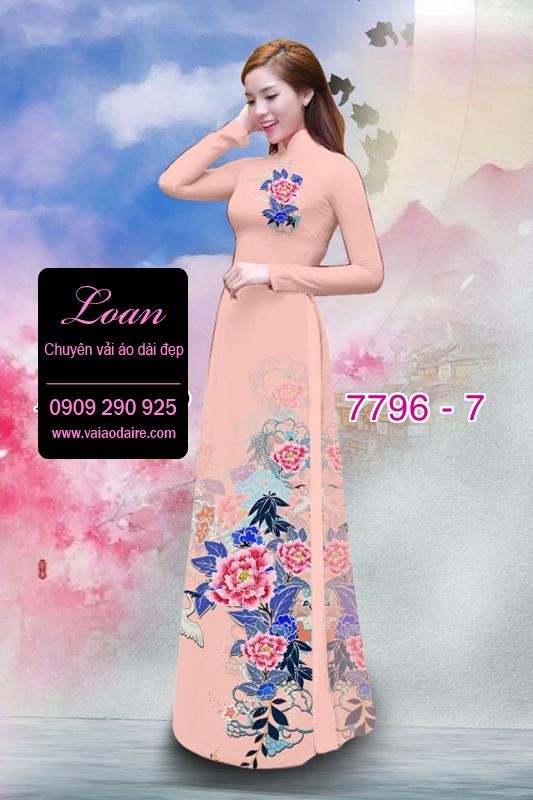 Vải áo dài hoa 3D
