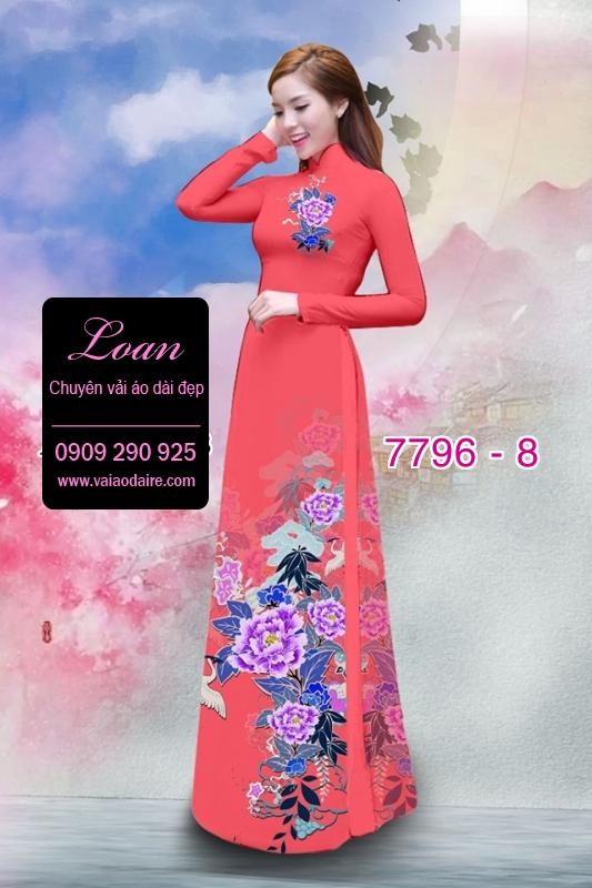 Vải áo dài hoa 3D