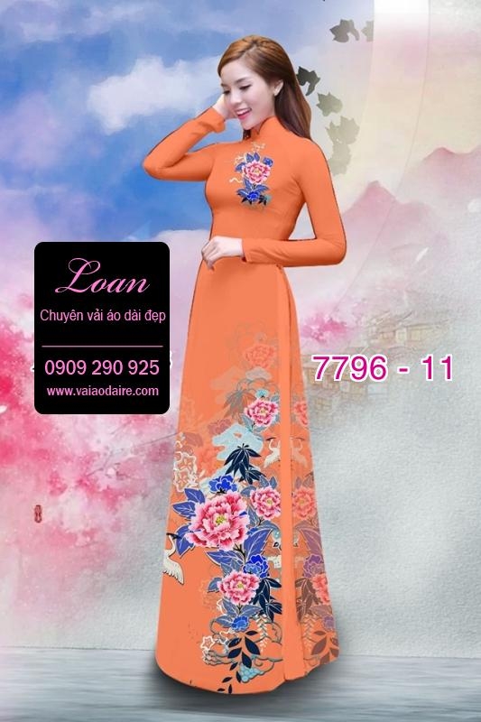 Vải áo dài hoa 3D