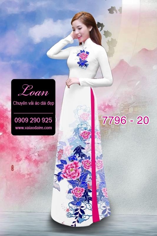 Vải áo dài hoa 3D
