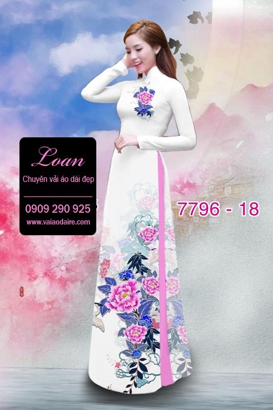 Vải áo dài hoa 3D