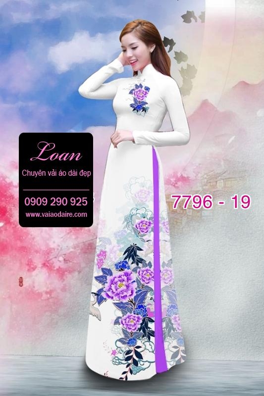 Vải áo dài hoa 3D