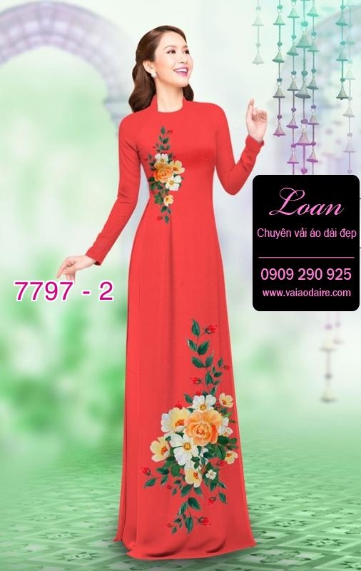 Vải áo dài hoa 3D