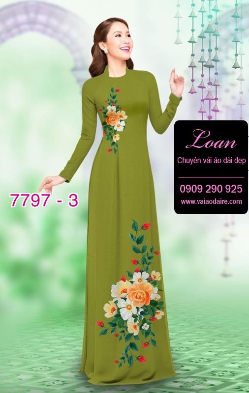 Vải áo dài hoa 3D