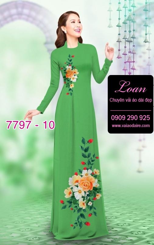 Vải áo dài hoa 3D