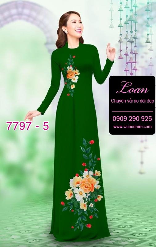 Vải áo dài hoa 3D