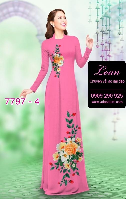 Vải áo dài hoa 3D