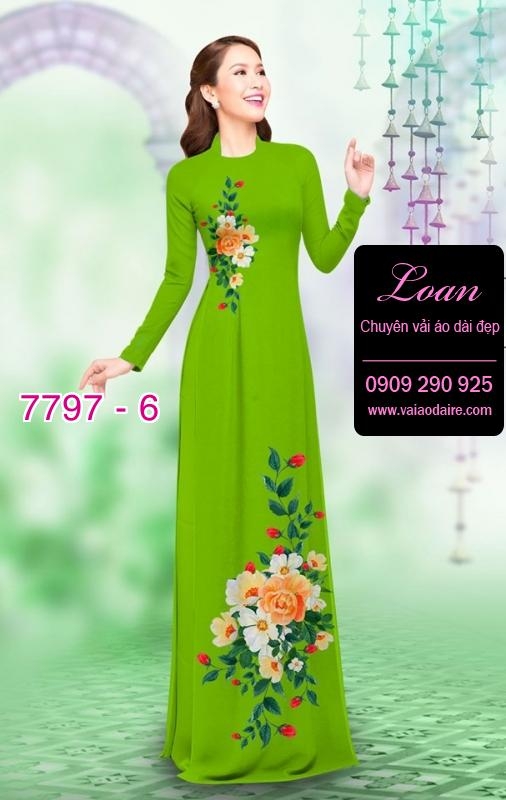 Vải áo dài hoa 3D