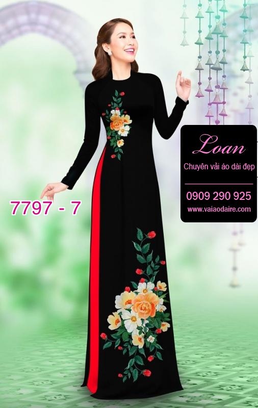 Vải áo dài hoa 3D