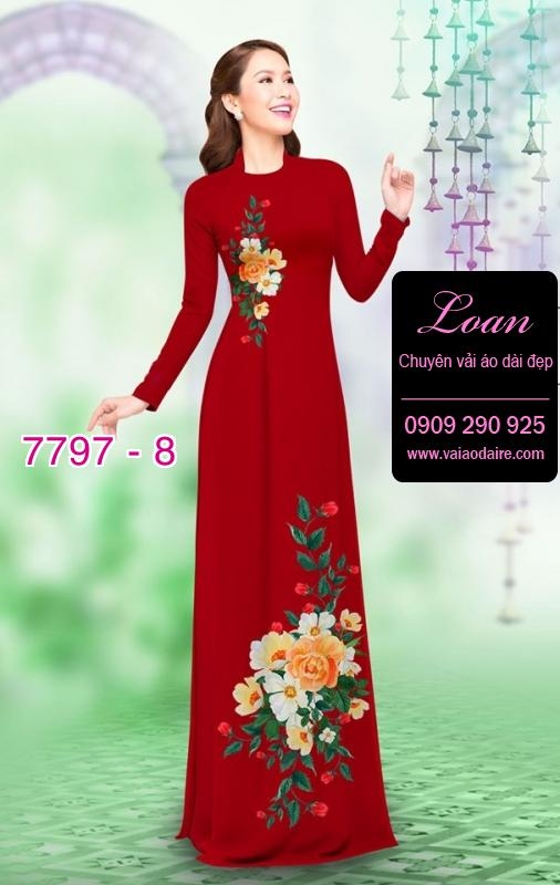 Vải áo dài hoa 3D