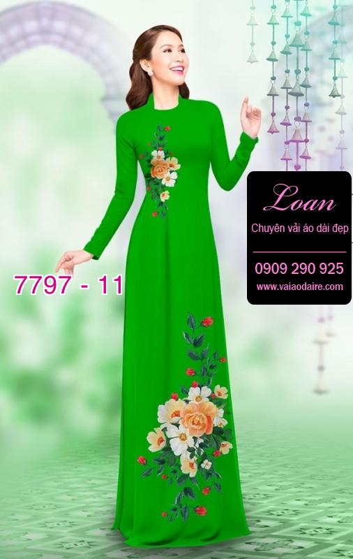 Vải áo dài hoa 3D