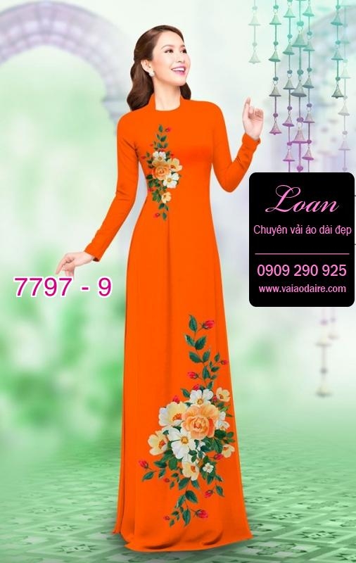 Vải áo dài hoa 3D