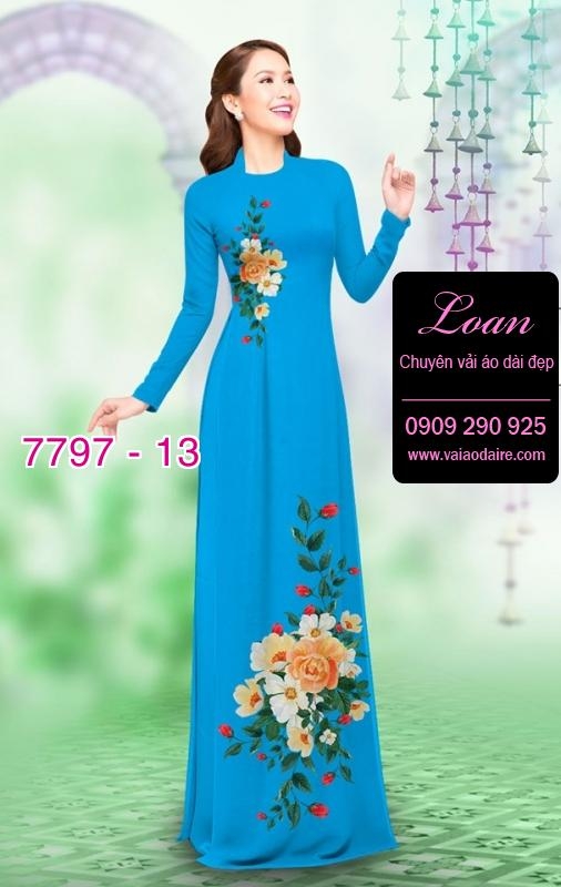 Vải áo dài hoa 3D